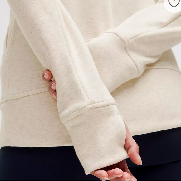 Scuba Full-Zip Hoodie Plush. Size. 6. Color. Heathered Bone/Gold - Picture 6 of 11